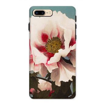 Pink Peony - Ogawa Kazumasa Floral Iphone Case, 8 Plus / Matte, Phone Case Close-up Pink White Peony Flower