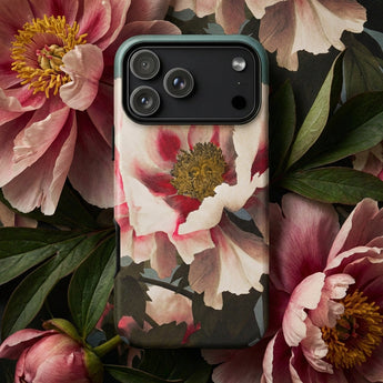 Pink Peony - Ogawa Kazumasa Floral Phone Case Phone Case Detailed Floral Design Pink White Peonies Kazumasa Ogawa, Luscious Peony, Ogawa’s