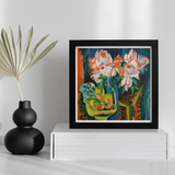 Pink Roses - Ernst Ludwig Kirchner Art Print, Framed Abstract Painting Colorful Flowers Vase