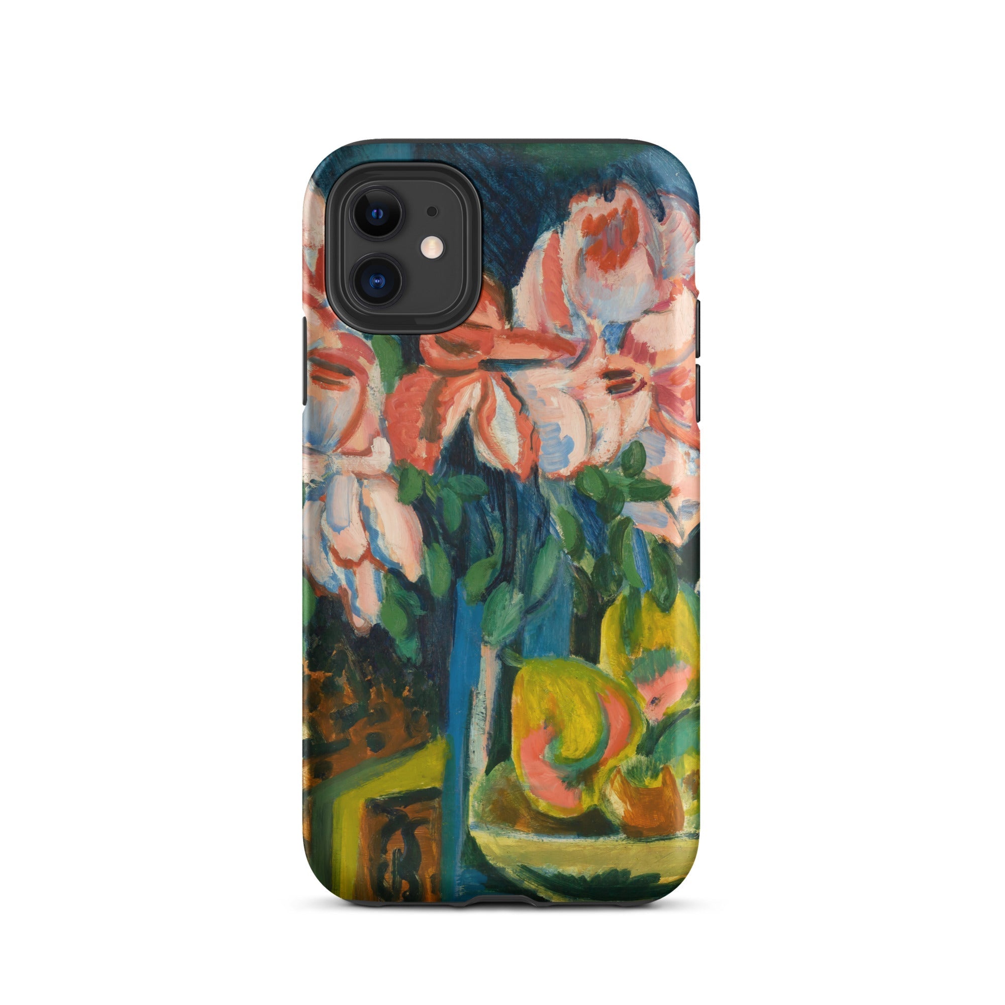 Pink Roses Ernst Ludwig Kirchner Expressionist Iphone Case, 11 / Matte, Floral Art Phone Case