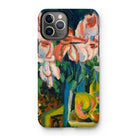 Pink Roses - Ernst Ludwig Kirchner Expressionist Iphone Case, 11 Pro / Matte, Iphone Case Colorful Floral Painting Design