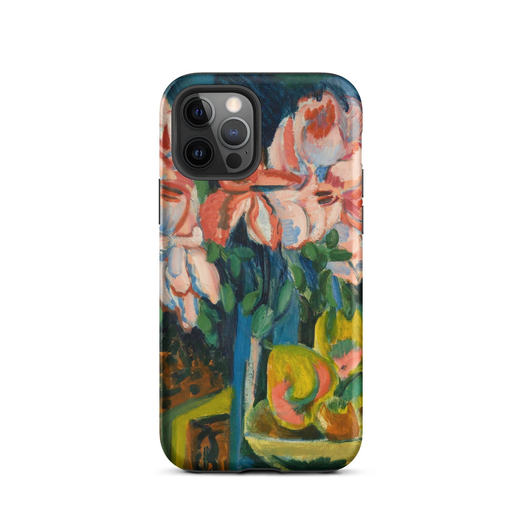Pink Roses Ernst Ludwig Kirchner Expressionist Iphone Case, 12 Pro / Matte, Floral Art Phone Case