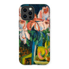 Pink Roses - Ernst Ludwig Kirchner Expressionist Iphone Case, 12 Pro / Matte, Phone Case Colorful Floral Painting Design
