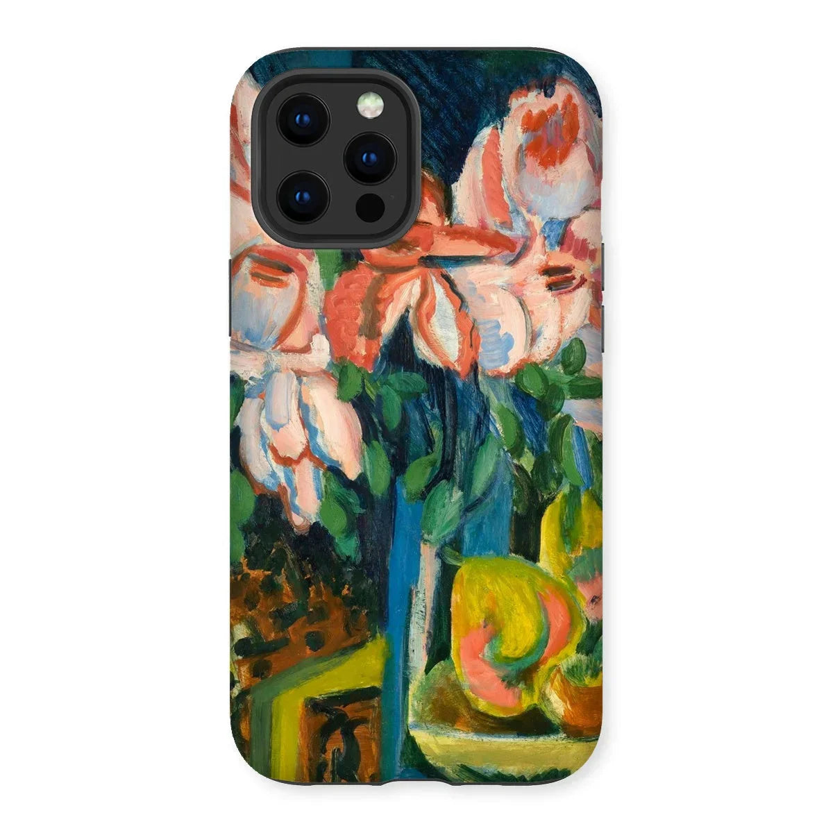 Pink Roses - Ernst Ludwig Kirchner Expressionist Iphone Case, 12 Pro Max / Matte, Colorful Floral-patterned Phone Case Abstract Painting