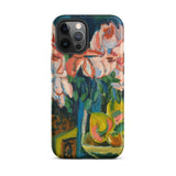 Pink Roses - Ernst Ludwig Kirchner Expressionist Iphone Case, 12 Pro Max / Matte, Floral-painted Phone Case