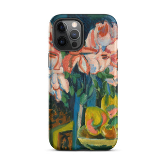 Pink Roses - Ernst Ludwig Kirchner Expressionist Iphone Case, 12 Pro Max / Matte, Floral-painted Phone Case