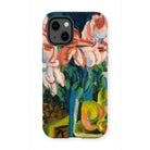 Pink Roses - Ernst Ludwig Kirchner Expressionist Iphone Case, 13 Mini / Matte, Phone Case Colorful Floral Painting Design