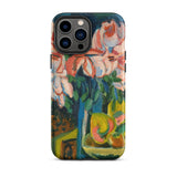 Pink Roses - Ernst Ludwig Kirchner Expressionist Iphone Case, 13 Pro Max / Matte, Floral Art Iphone Case