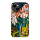 Pink Roses - Ernst Ludwig Kirchner Expressionist Iphone Case, 14 / Matte, Phone Case Colorful Floral Painting Design