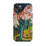Pink Roses - Ernst Ludwig Kirchner Expressionist Iphone Case, 14 Plus / Matte, Floral-painted Phone Case