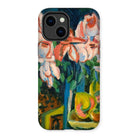 Pink Roses - Ernst Ludwig Kirchner Expressionist Iphone Case, 14 Plus / Matte, Phone Case Colorful Floral Painting Design