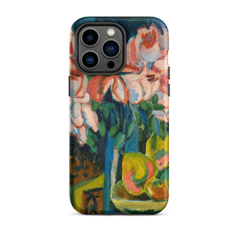 Pink Roses - Ernst Ludwig Kirchner Expressionist Iphone Case, 14 Pro Max / Matte, Floral Art Phone Case