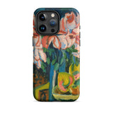 Pink Roses - Ernst Ludwig Kirchner Expressionist Iphone Case, 15 Pro Max / Matte, Floral-painted Phone Case