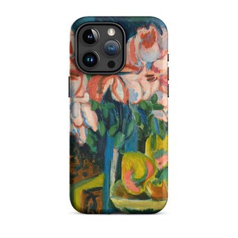 Pink Roses - Ernst Ludwig Kirchner Expressionist Iphone Case, 15 Pro Max / Matte, Floral-painted Phone Case