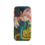 Pink Roses - Ernst Ludwig Kirchner Expressionist Iphone Case, 16 / Matte, Floral-painted Phone Case