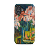 Pink Roses - Ernst Ludwig Kirchner Expressionist Iphone Case, 16 Plus / Matte, Floral-painted Phone Case