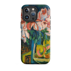 Pink Roses - Ernst Ludwig Kirchner Expressionist Iphone Case, 16 Pro Max / Matte, Floral Art Iphone Case