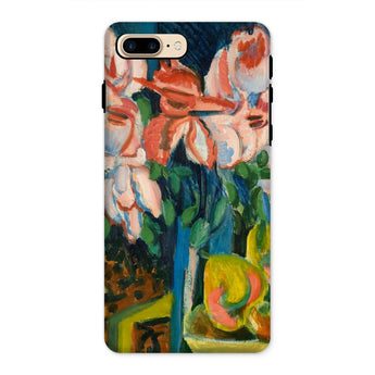 Pink Roses - Ernst Ludwig Kirchner Expressionist Iphone Case, 8 Plus / Matte, Floral-patterned Phone Case Impressionistic Painting Pink