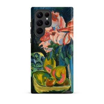 Pink Roses - Ernst Ludwig Kirchner Expressionist Phone Case, Samsung Galaxy S22 Ultra / Matte, Mobile Cases, Toby Leon