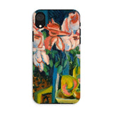 Pink Roses - Ernst Ludwig Kirchner Expressionist Iphone Case, Xr / Matte, Phone Case Colorful Abstract Floral Painting Design