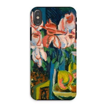Pink Roses - Ernst Ludwig Kirchner Expressionist Iphone Case, Xs / Matte, Phone Case Colorful Abstract Floral Painting Design