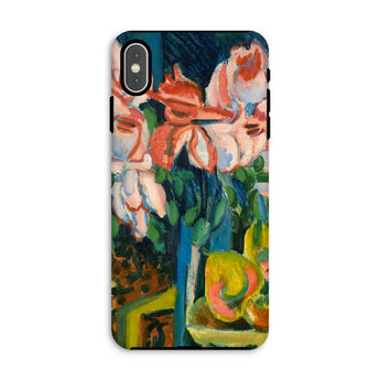 Pink Roses - Ernst Ludwig Kirchner Expressionist Iphone Case, Xs Max / Matte, Phone Case Colorful Abstract Floral Painting Design