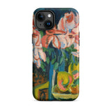 Pink Roses - Ernst Ludwig Kirchner Expressionist Phone Case Iphone 15 Plus / Matte Floral Art Phone Case Ernst Ludwig Kirchner, Kirchner’s