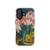 Pink Roses - Ernst Ludwig Kirchner Expressionist Phone Case Iphone 17 / Matte Iphone 12 Case Floral Design Pink Green Flowers Ernst Ludwig