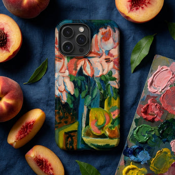 Pink Roses - Ernst Ludwig Kirchner Expressionist Phone Case Vibrant Painterly Phone Case Life Peaches Flowers Bold Ernst Ludwig Kirchner,