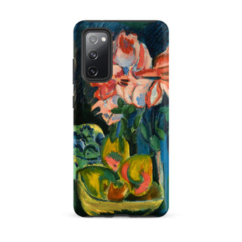 Pink Roses - Ernst Ludwig Kirchner Samsung Case, Galaxy S20 Fe / Matte, Smartphone Case Abstract Floral Fruit Painting