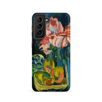 Pink Roses - Ernst Ludwig Kirchner Samsung Case, Galaxy S21 / Matte, Smartphone Case Vibrant Still-life Painting Flowers Fruit