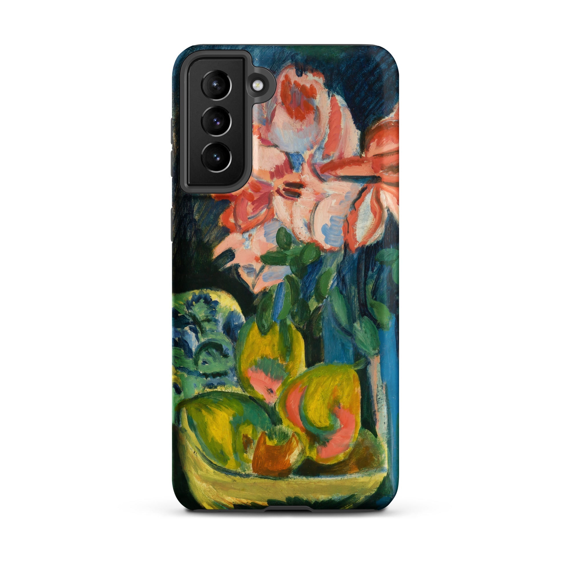 Pink Roses Ernst Ludwig Kirchner Samsung Case, Galaxy S21 Plus / Matte, Smartphone Case Vibrant Still Life Painting Flowers Fruit