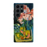 Pink Roses - Ernst Ludwig Kirchner Samsung Case, Galaxy S23 Ultra / Matte, Smartphone Case Vibrant Still-life Painting Flowers Fruit