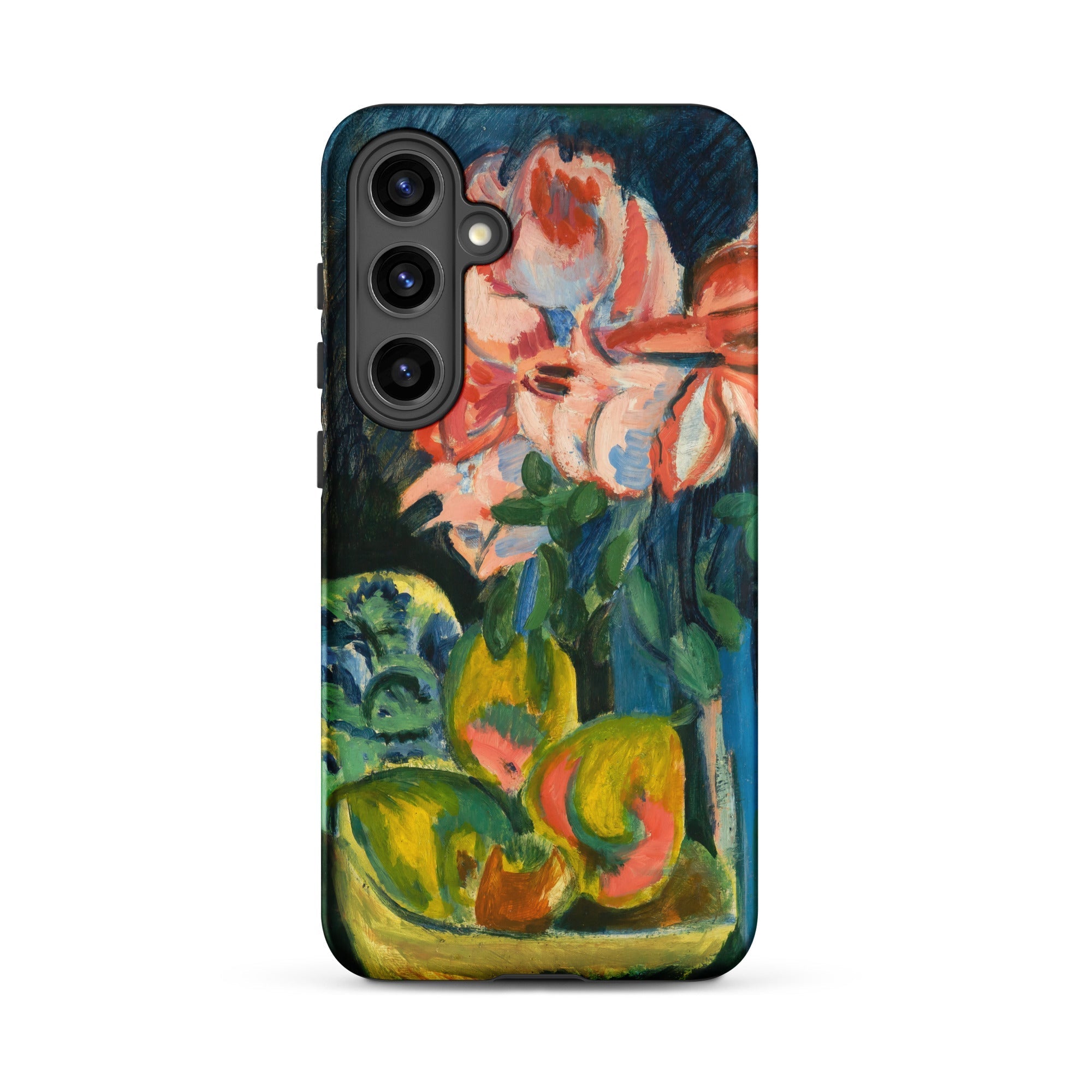Pink Roses Ernst Ludwig Kirchner Samsung Case, Galaxy S24 Plus / Matte, Smartphone Case Vibrant Still Life Painting Flowers Fruit