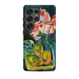 Pink Roses - Ernst Ludwig Kirchner Samsung Case, Galaxy S25 Ultra / Matte, Black Smartphone Case Colorful Life Painting Flowers Fruit
