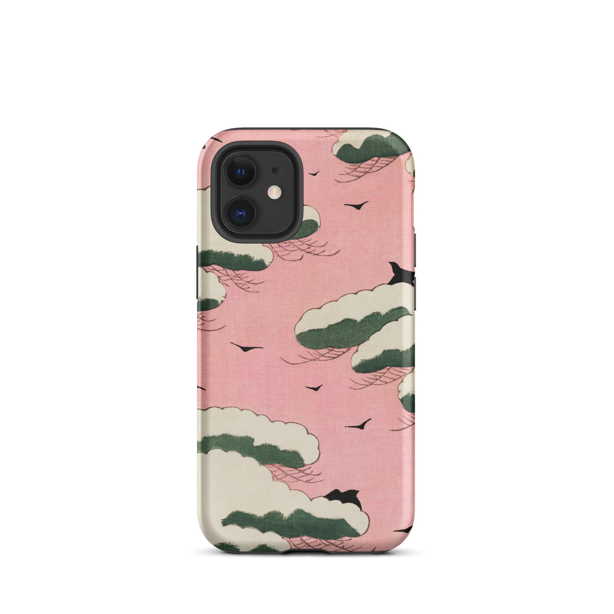 Pink Sky - Watanabe Seitei Bijutsu Sekai Art Iphone Case, 12 Mini / Matte, Pink Phone Case Cloud Bird Design