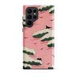 Pink Sky - Watanabe Seitei Bijutsu Sekai Art Phone Case Samsung Galaxy S22 Ultra / Matte Pink Phone Case Vintage-style Illustration