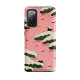Pink Sky - Watanabe Seitei Bijutsu Sekai Art Samsung Case, Galaxy S20 Fe / Matte, Pink Phone Case Cloud Bird Design