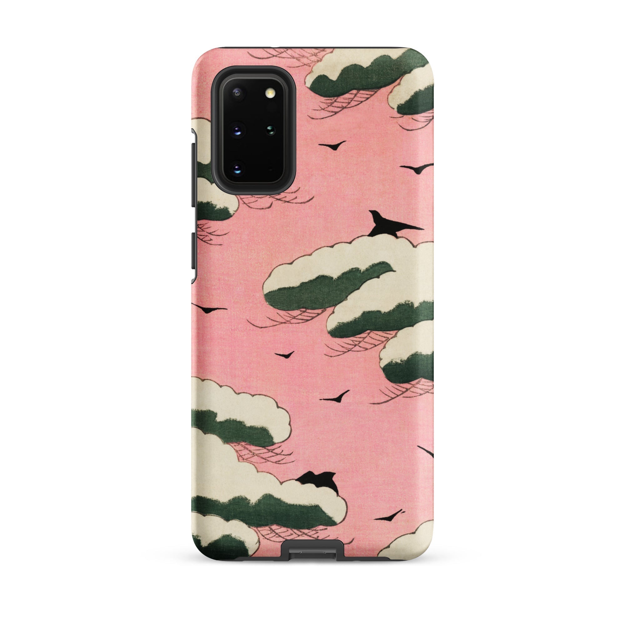 Pink Sky Watanabe Seitei Bijutsu Sekai Art Samsung Case, Galaxy S20 Plus / Matte, Pink Phone Case Design Clouds Birds