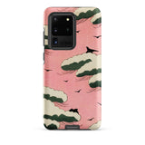 Pink Sky - Watanabe Seitei Bijutsu Sekai Art Samsung Case, Galaxy S20 Ultra / Matte, Pink Phone Case Design White Green Clouds Black