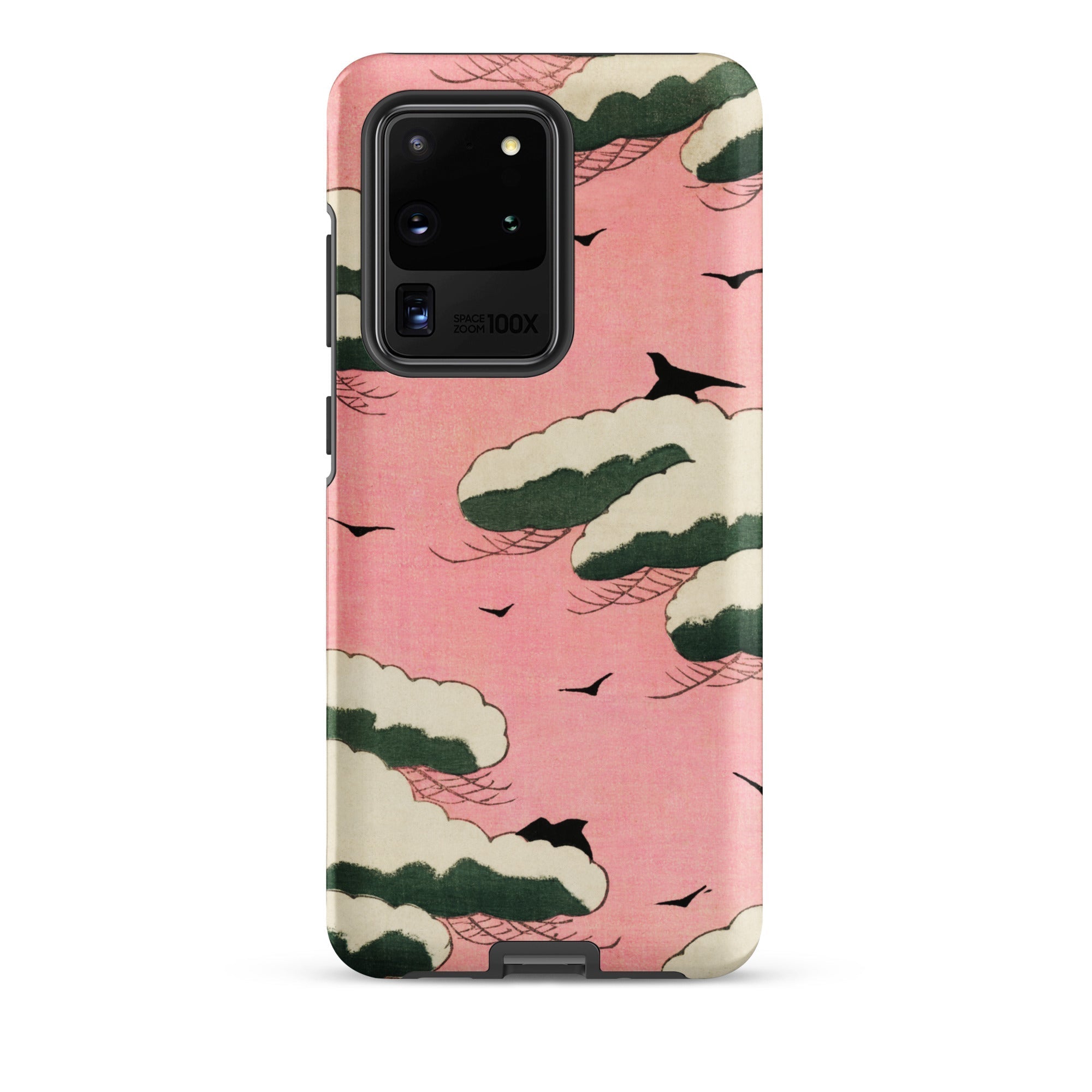 Pink Sky Watanabe Seitei Bijutsu Sekai Art Samsung Case, Galaxy S20 Ultra / Matte, Pink Phone Case Design White Green Clouds Black