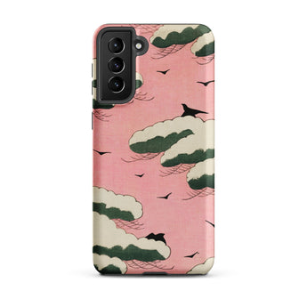 Pink Sky - Watanabe Seitei Bijutsu Sekai Art Samsung Case, Galaxy S21 Plus / Matte, Pink Phone Case Design Birds Clouds