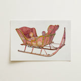 Pink Sleigh - Amos C. Brinton 1930s Decorative Art Print / Canvas, 24x16’’ / 61x41cm / Unframed / no Border, Posters Prints & Visual