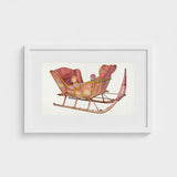 Pink Sleigh - Amos C. Brinton 1930s Decorative Art Print / Canvas Vintage-style Gold Illustration White Frame Captivating, Prints