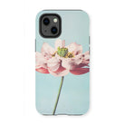 Pink Water Lily - Kazumasa Ogawa Floral Iphone Case, 13 Mini / Matte, Pink Lotus Flower Slender Green Stem Light Blue