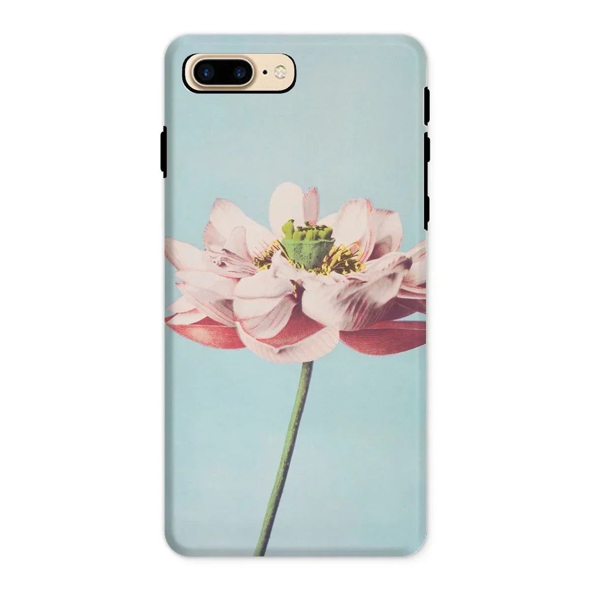 Pink Water Lily - Kazumasa Ogawa Floral Iphone Case, 8 Plus / Matte, Delicate Pink Lotus Flower Slender Green Stem