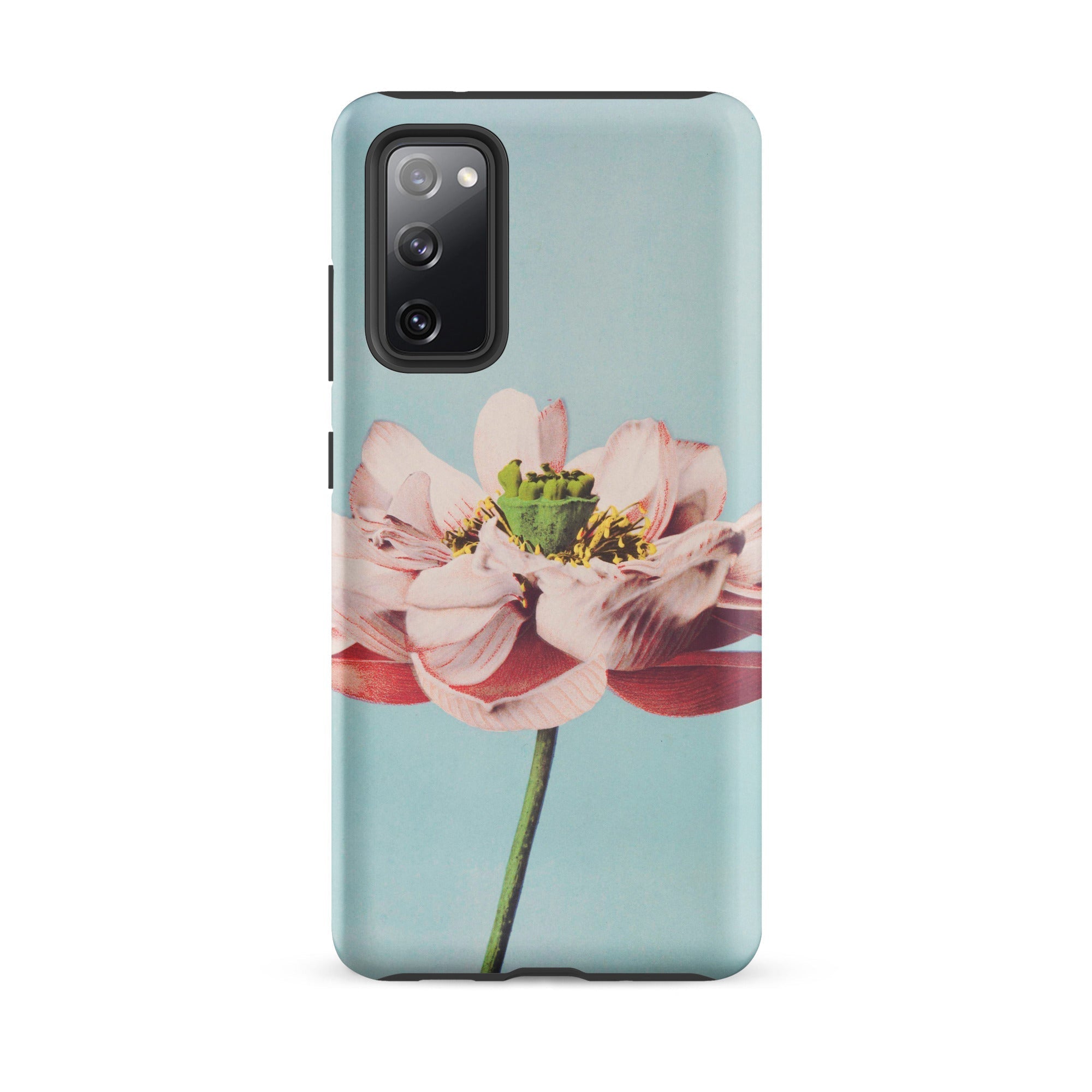Pink Water Lily Kazumasa Ogawa Floral Samsung Case, Galaxy S20 Fe / Matte, Light Blue Smartphone Case Pink Green Flower Design
