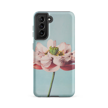 Pink Water Lily - Kazumasa Ogawa Floral Samsung Case, Galaxy S21 Fe / Matte, Light Blue Phone Case Pink Green Flower Design