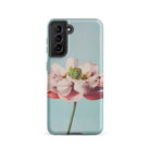 Pink Water Lily Kazumasa Ogawa Floral Samsung Case, Galaxy S21 / Matte, Light Blue Smartphone Case Pink Flower Design