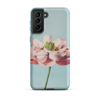 Pink Water Lily - Kazumasa Ogawa Floral Samsung Case, Galaxy S21 Plus / Matte, Light Blue Smartphone Case Design Pink Green Flower